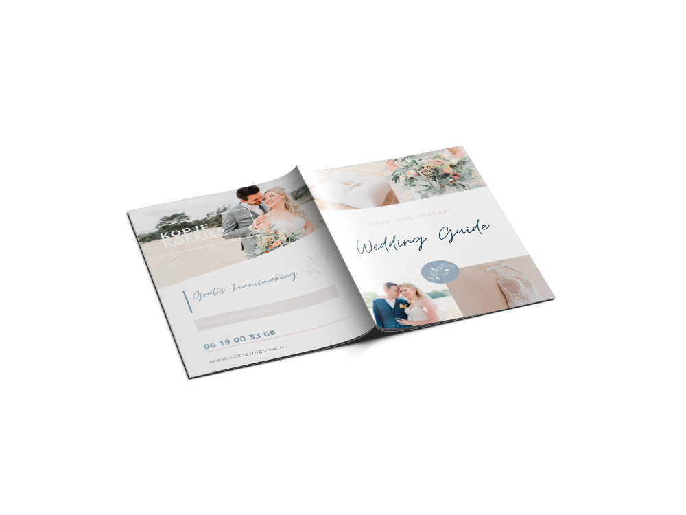 Mockup van het gratis trouwmagazine van Lotte Ruesink Photography